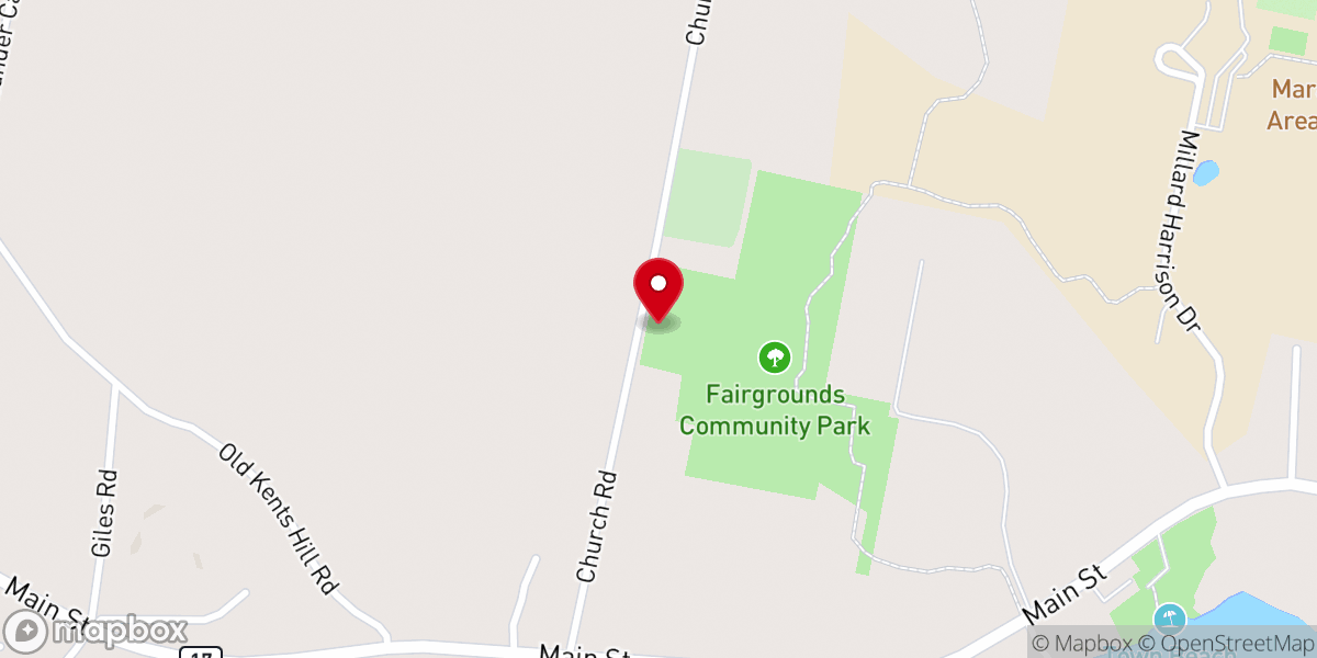 Map showing location of Fairgrounds Parking for trails
