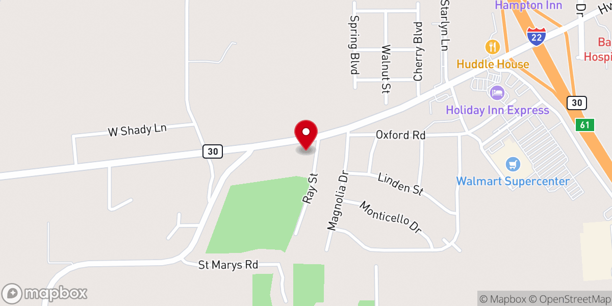Map showing location of CrossWalk Free Will Baptist Church