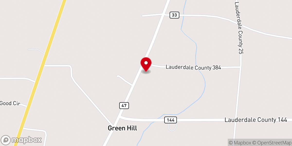 Map showing location of Green Hill United Methodist