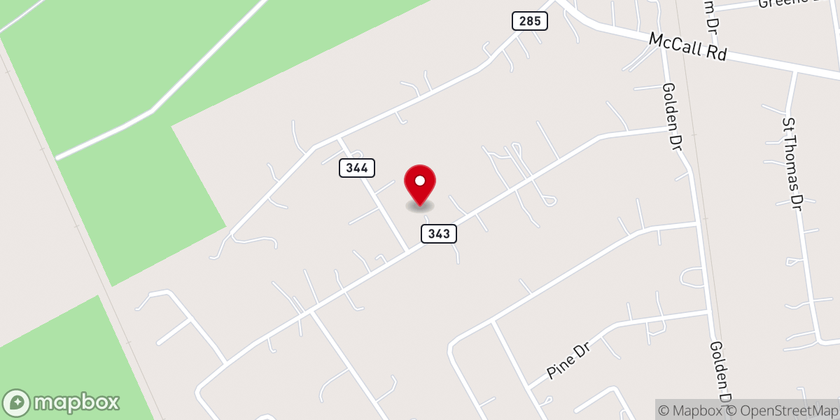 Map showing location of New Life Worship Center Church