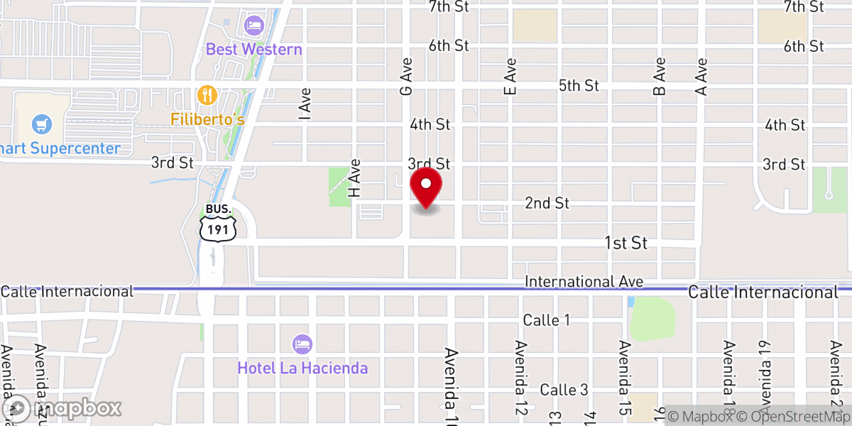 Map showing location of Iglesia Vida de Fe