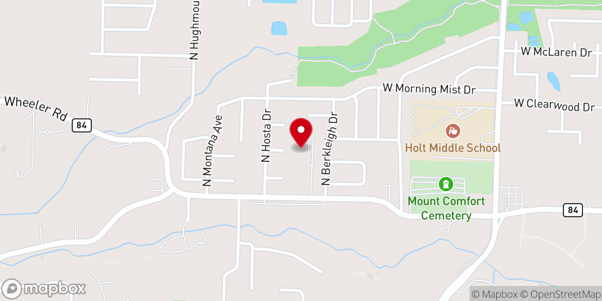 Map showing location of Shiloh Community Church