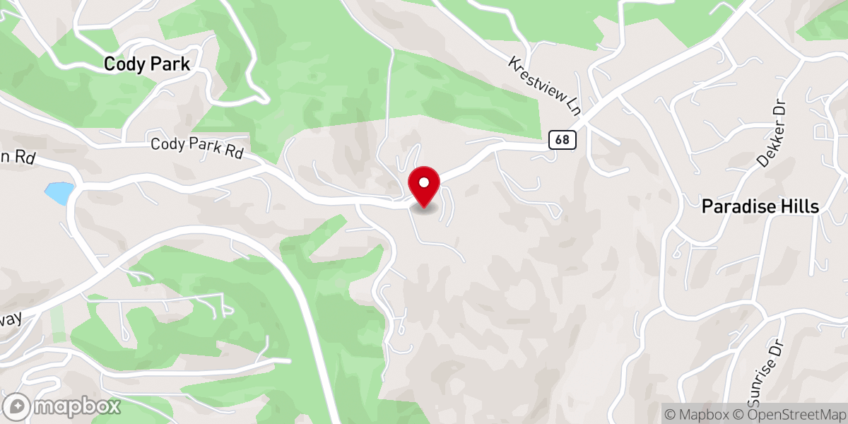 Map showing location of Lookout Mountain Wedding Chapel