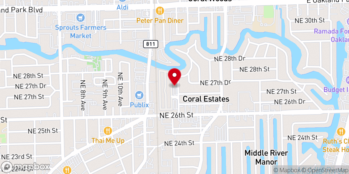Map showing location of First Christian Church of Wilton Manors