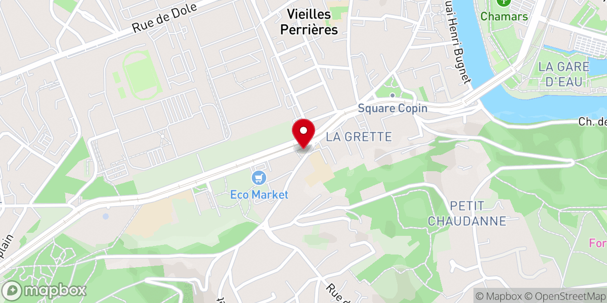 Map showing location of Église orthodoxe de Besançon