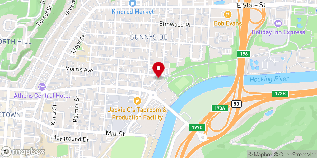 Map showing location of Athens Seventh-day Adventist Church