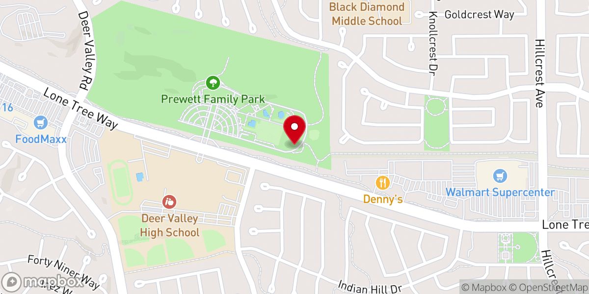 Map showing location of Walnut Creek Assembly of God