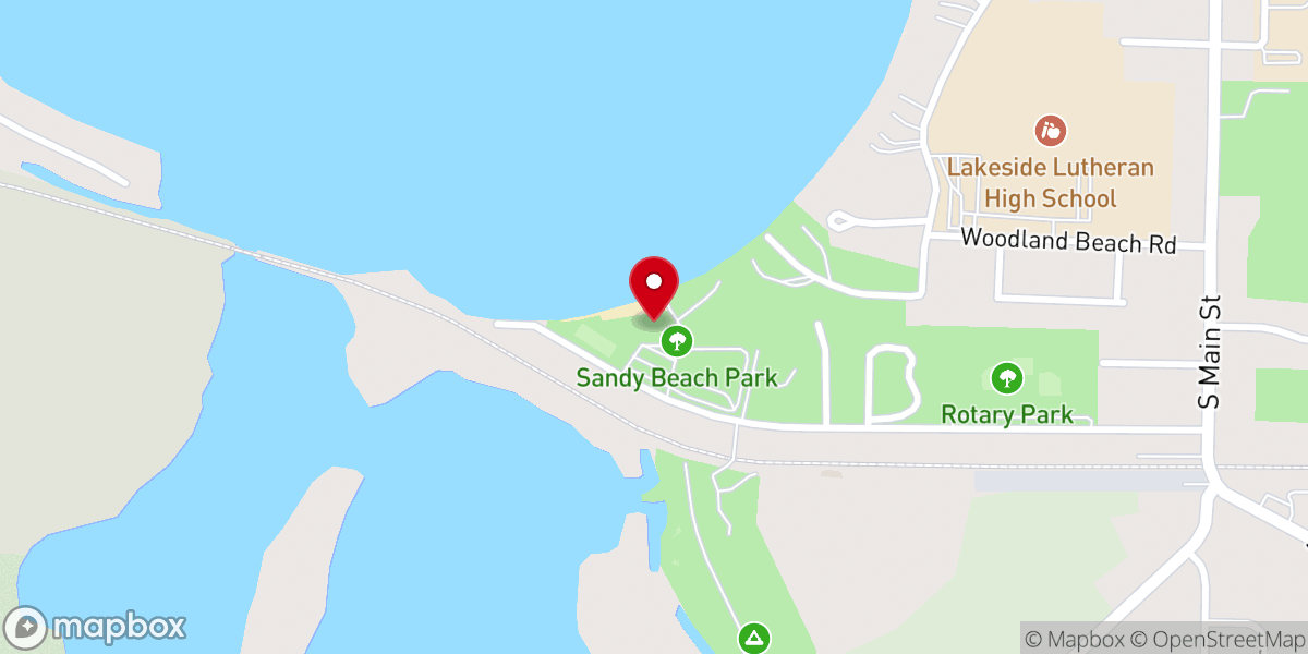 Map showing location of Sandy Beach