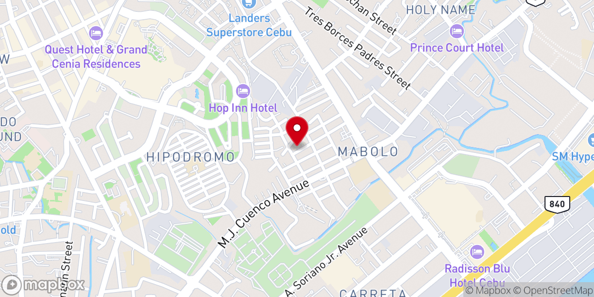 Map showing location of Mabolo Bible Baptist Church