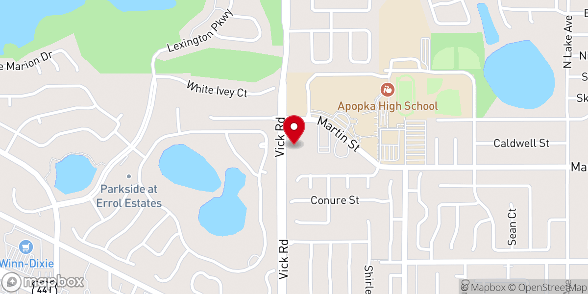 Map showing location of Center of Faith Church
