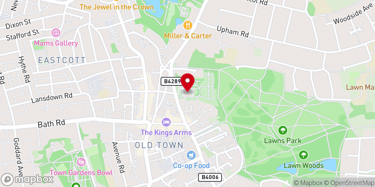 Map showing location of Christ Church