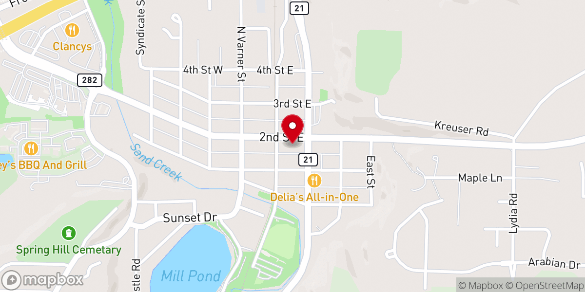Map showing location of Jordan Family Church