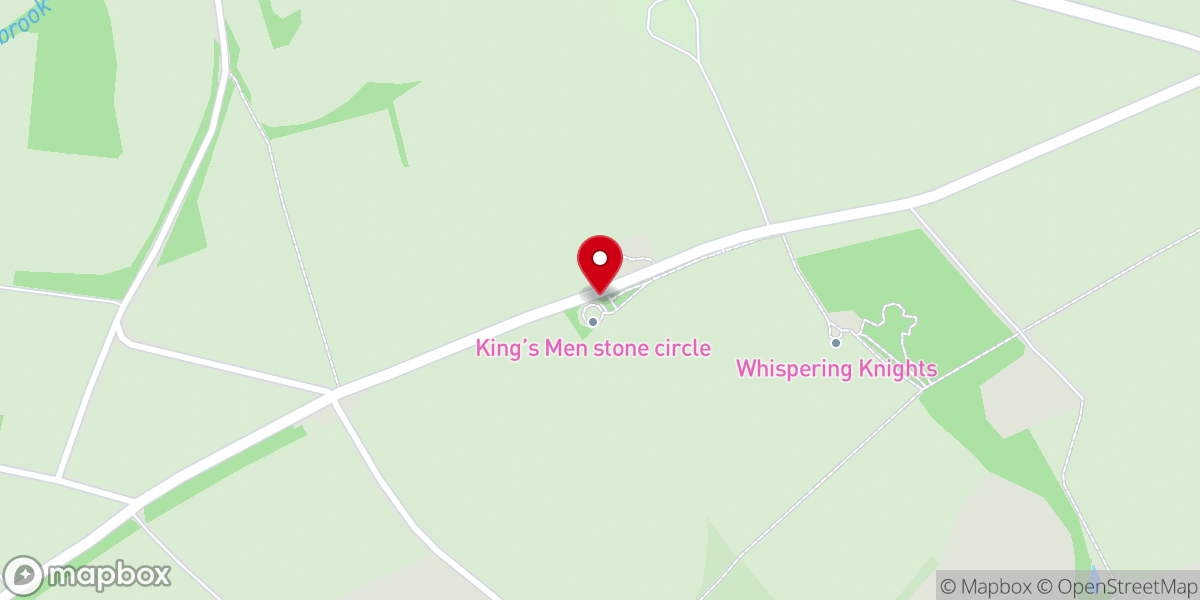 Map showing location of The Rollright Stones