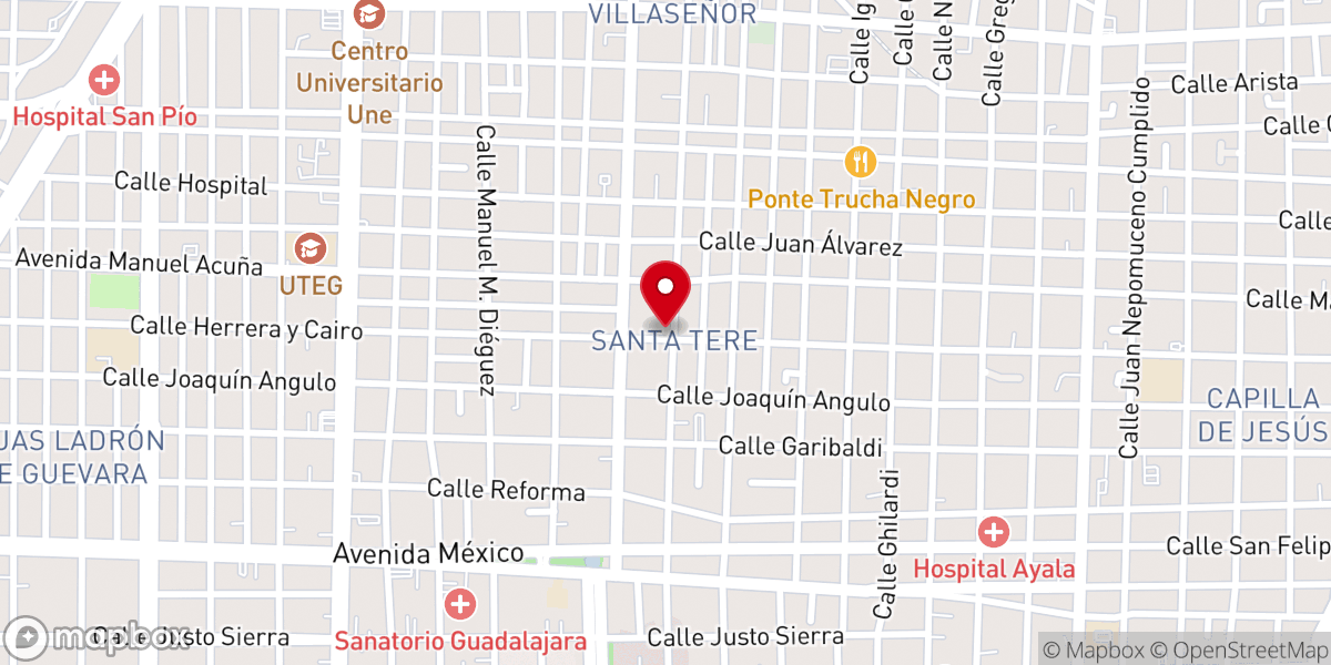 Map showing location of Parroquia Santa Teresita del Niño Jesús