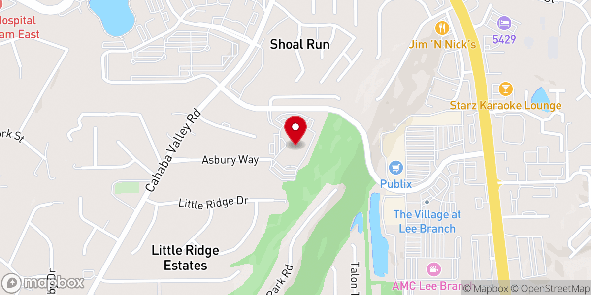 Map showing location of Asbury United Methodist Church