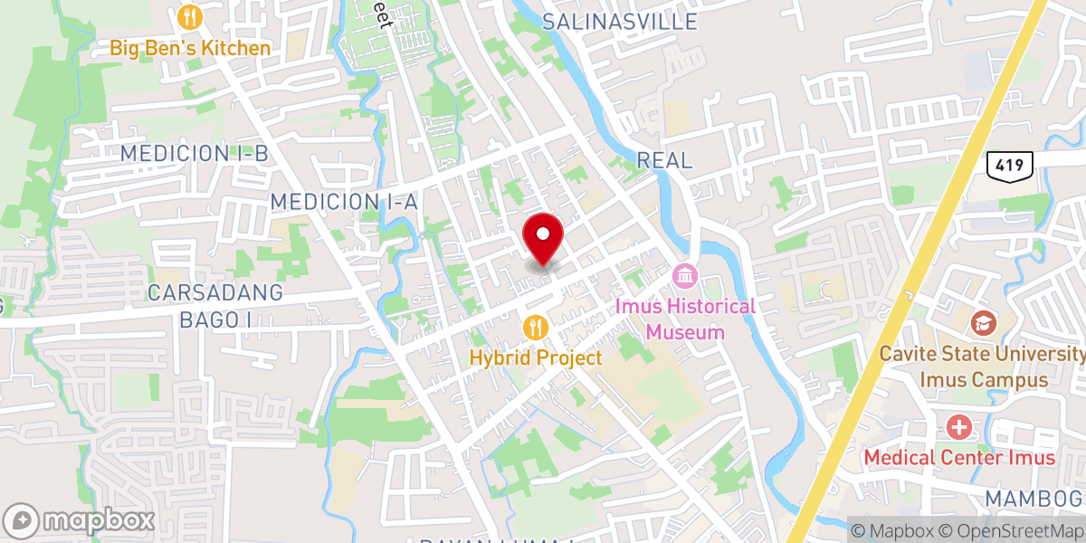 Map showing location of Our Lady of the Pillar Parish