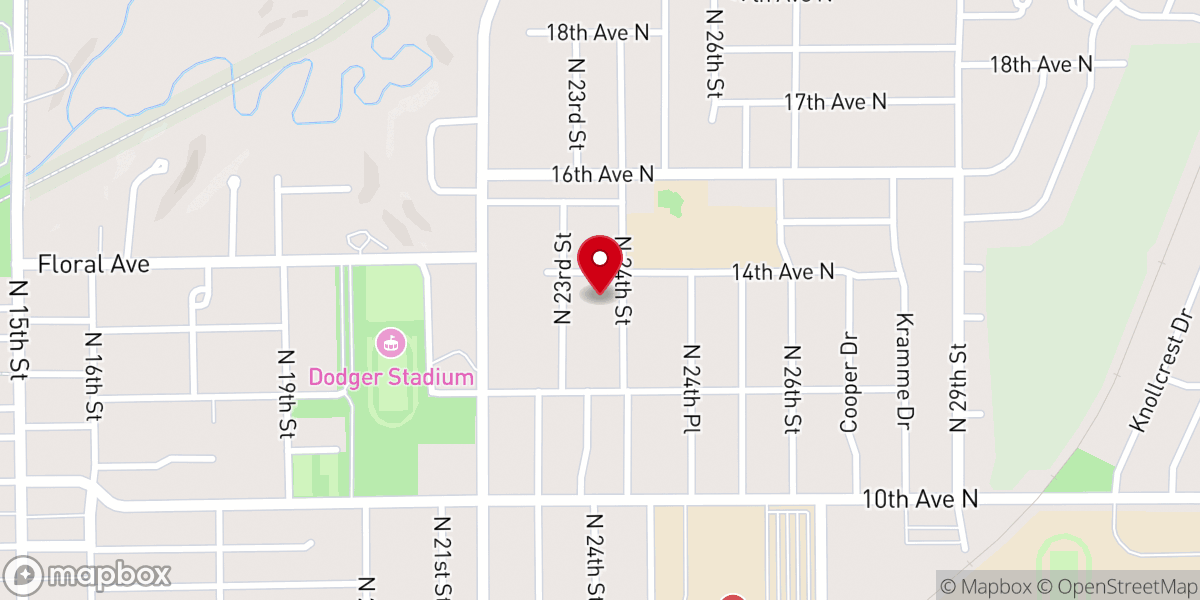 Map showing location of First Church of the Nazarene