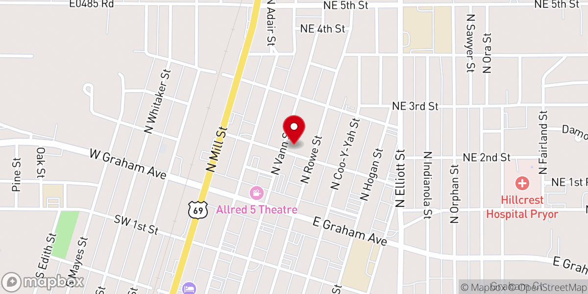 Map showing location of First Christian Presbyterian Church