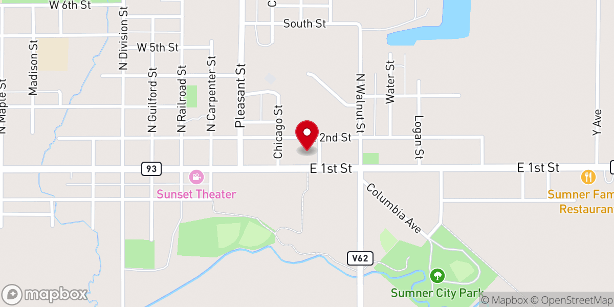 Map showing location of St. John Evangelical Lutheran Church