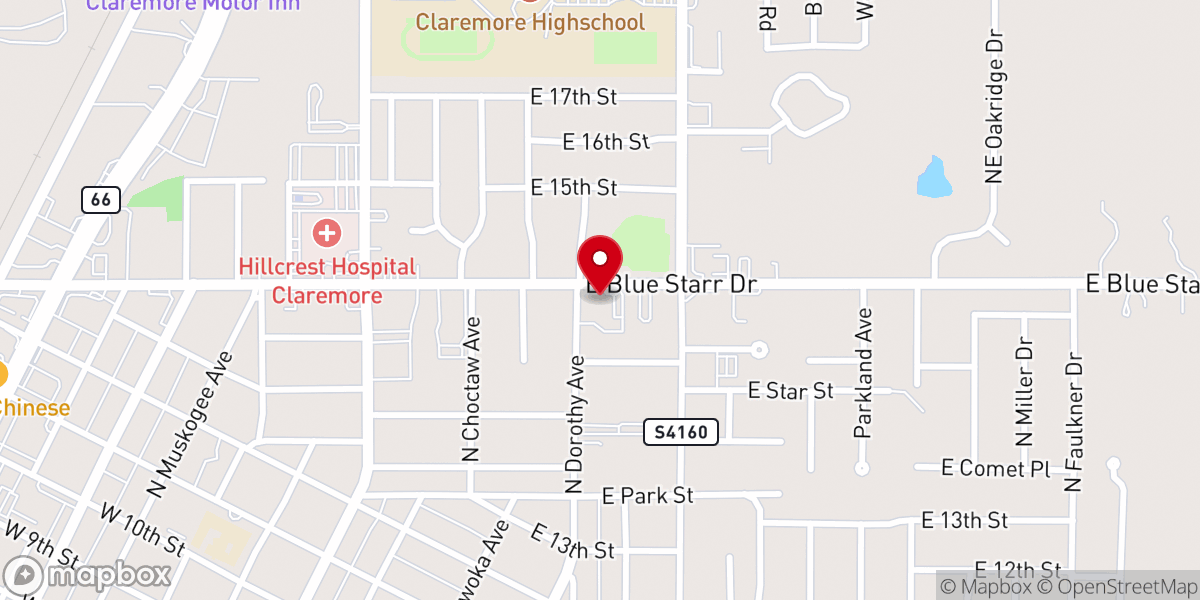 Map showing location of Church of the Nazarene