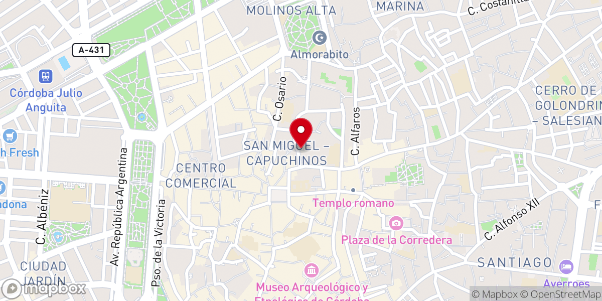 Map showing location of Convento de San Rafael (Capuchinas)