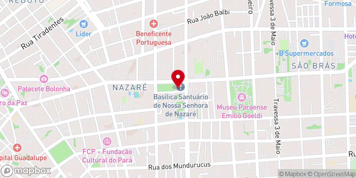 Map showing location of Basílica Santuário de Nossa Senhora de Nazaré