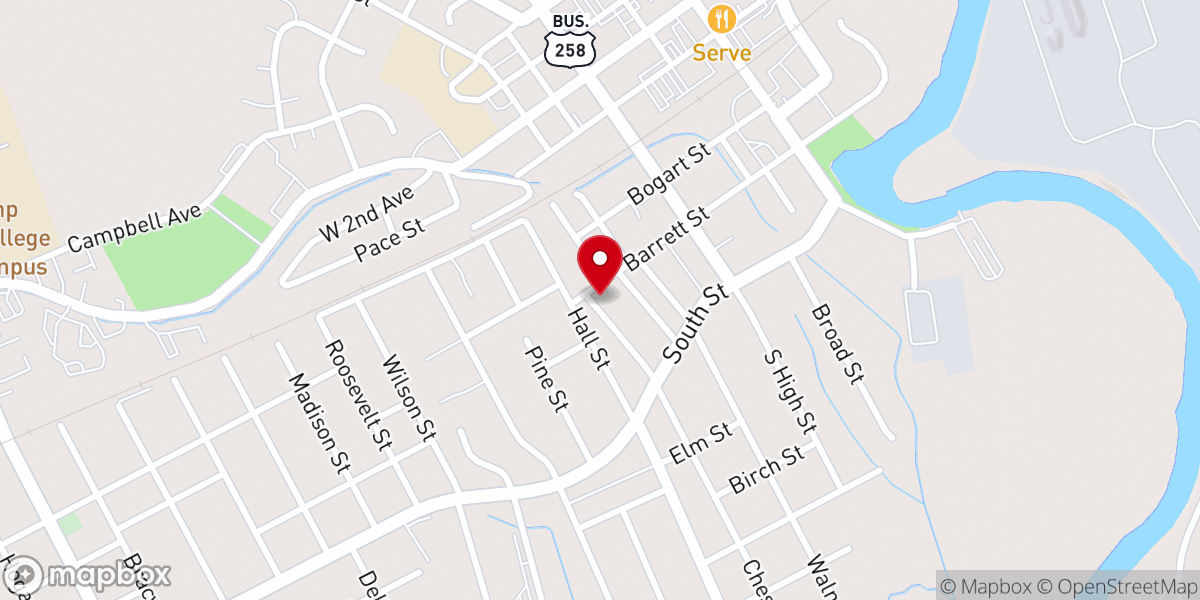 Map showing location of Cool Spring Church
