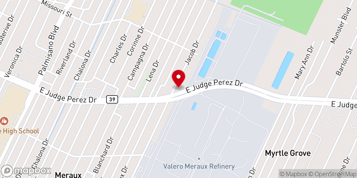 Map showing location of St Bernard Baptist Church