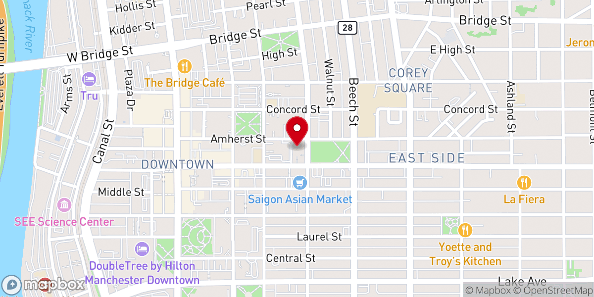 Map showing location of First Congregational Church