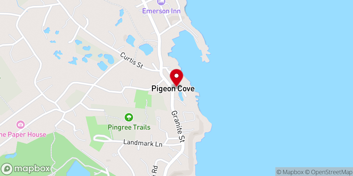 Map showing location of Pigeon Cove Chapel