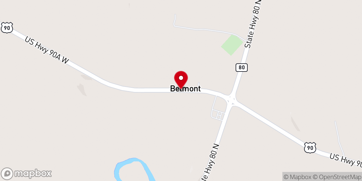 Map showing location of Belmont, TX 78604