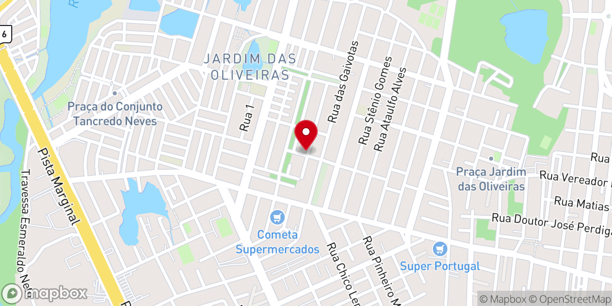 Map showing location of Assembléia De Deus - Zona Sul