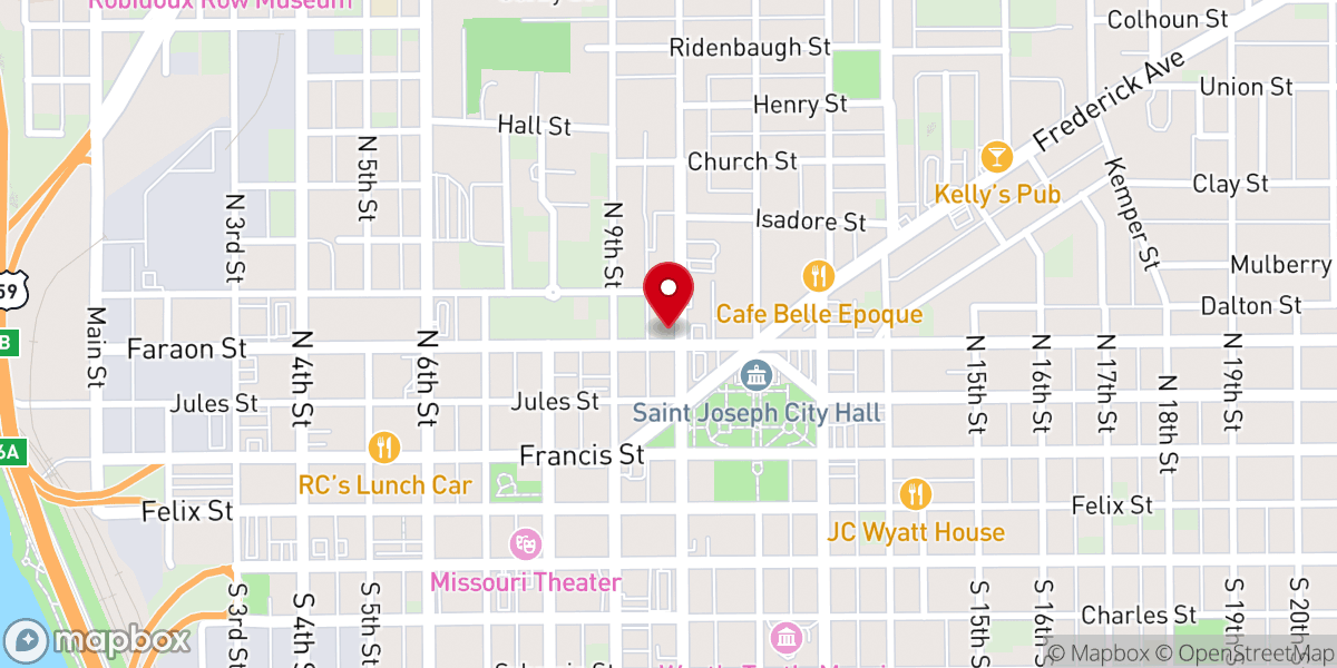 Map showing location of First Christian Church