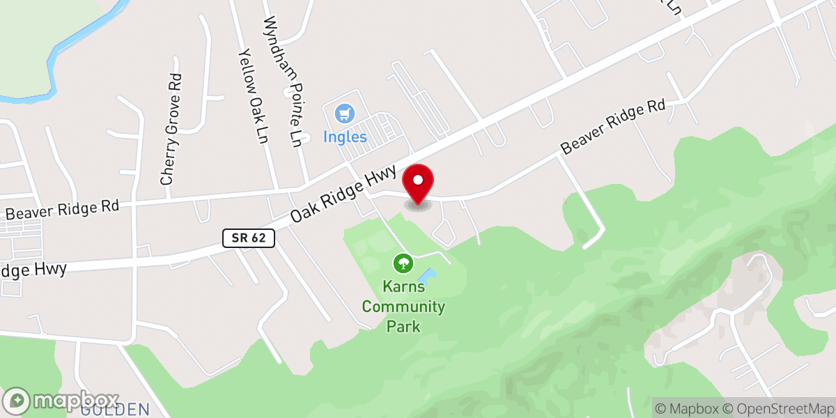 Map showing location of Karns Church of Christ