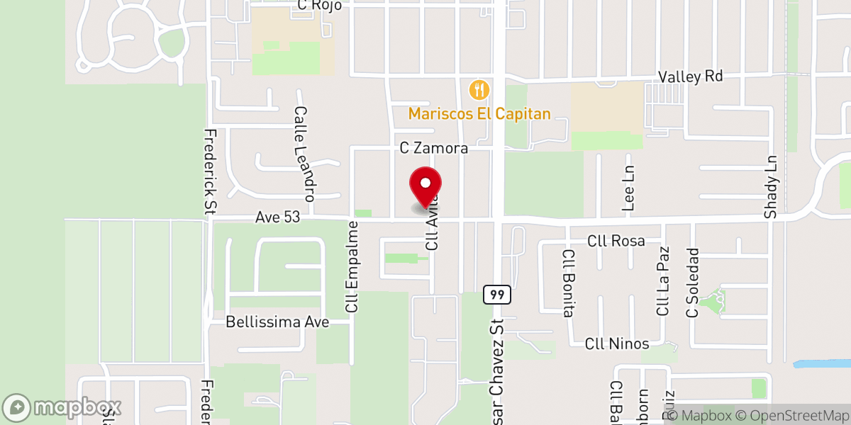 Map showing location of Fuente de Vida Christian Center