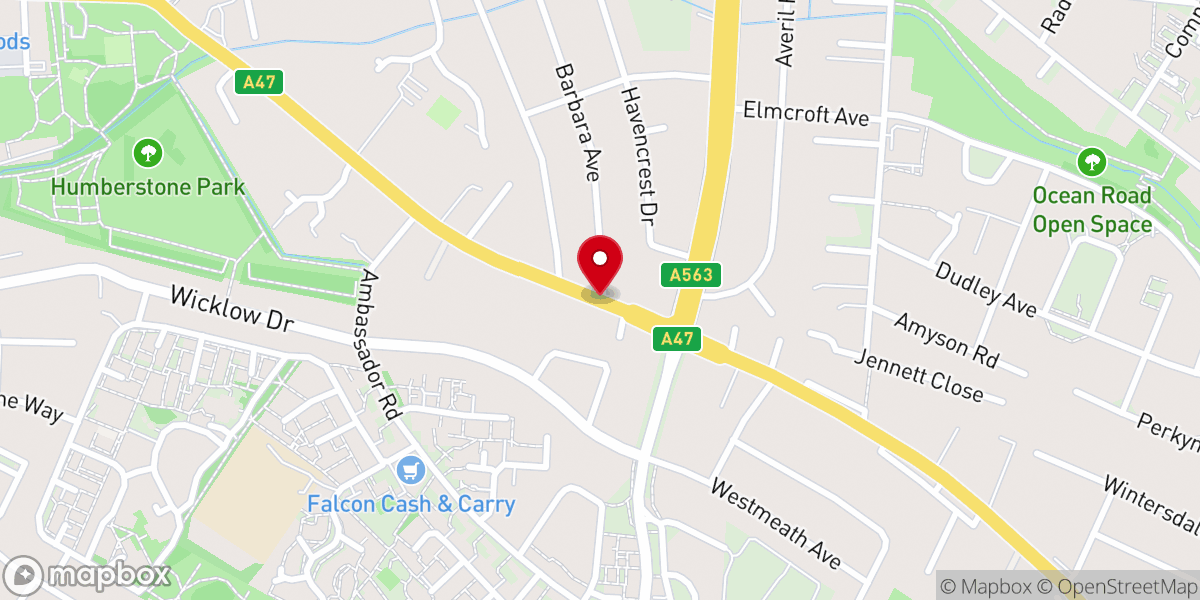 Map showing location of Uppingham Road Baptist Church Leicester