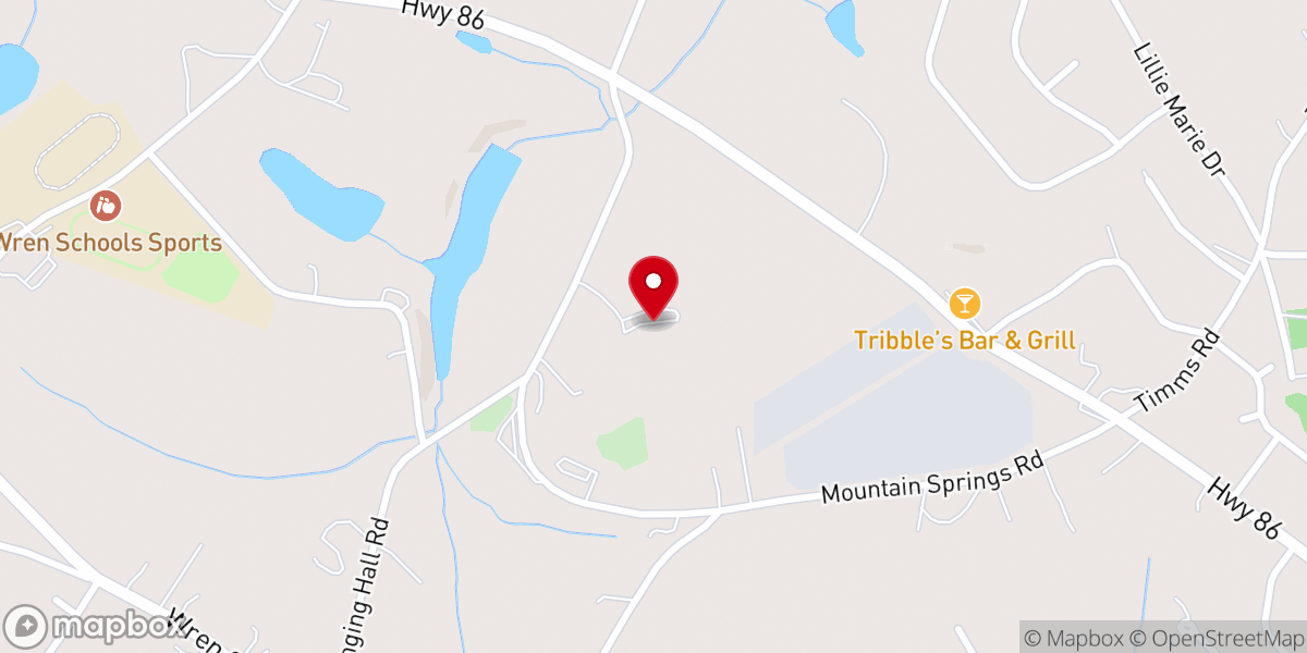 Map showing location of Mountain Springs Baptist Church