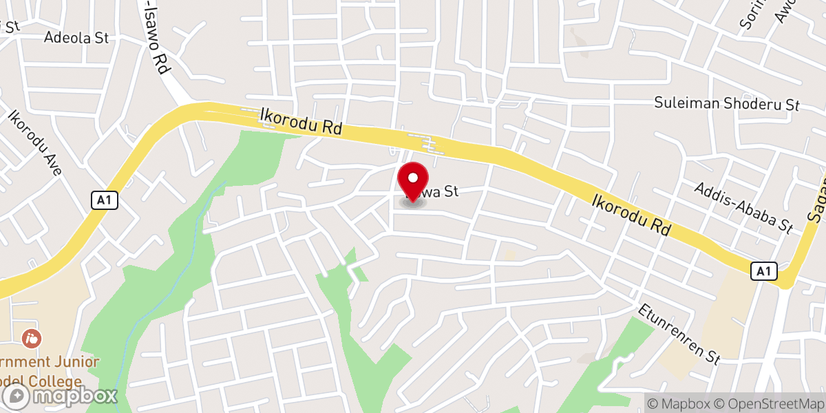Map showing location of Christ Apostolic Church Gloryland, Ikorodu