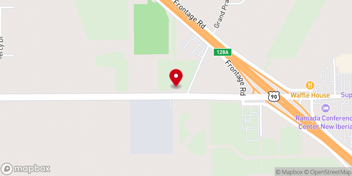 Map showing location of New Iberia Seventh-Day Adventist Church