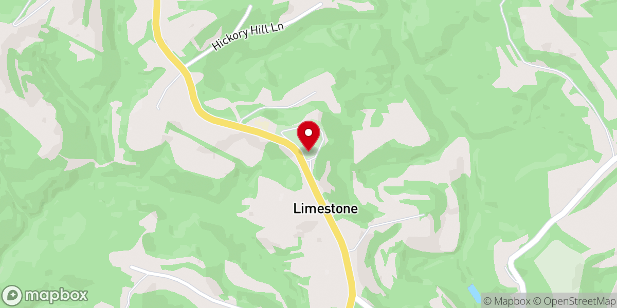 Map showing location of Limestone Presbyterian Church