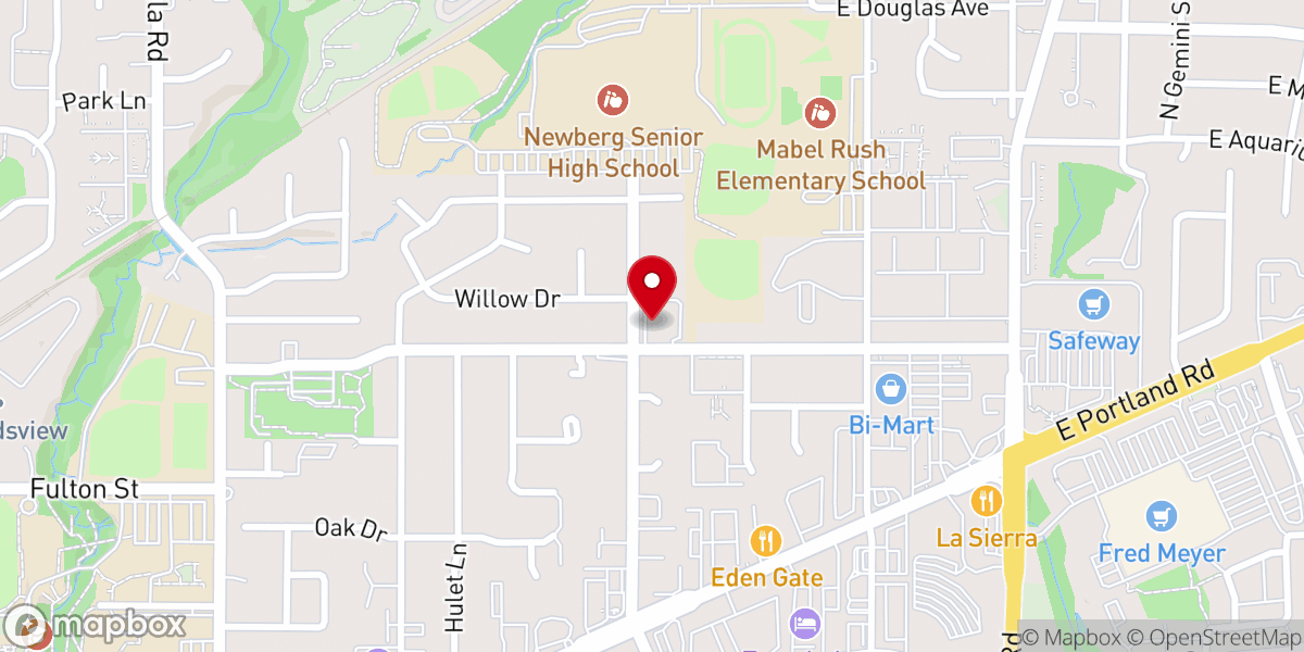 Map showing location of Newberg Church of Christ