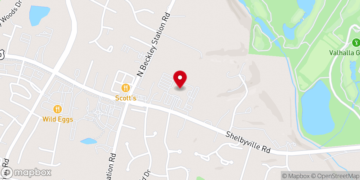 Map showing location of Highview Baptist Church