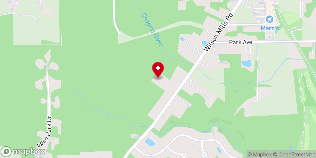 Map showing location of Chardon Baptist Church
