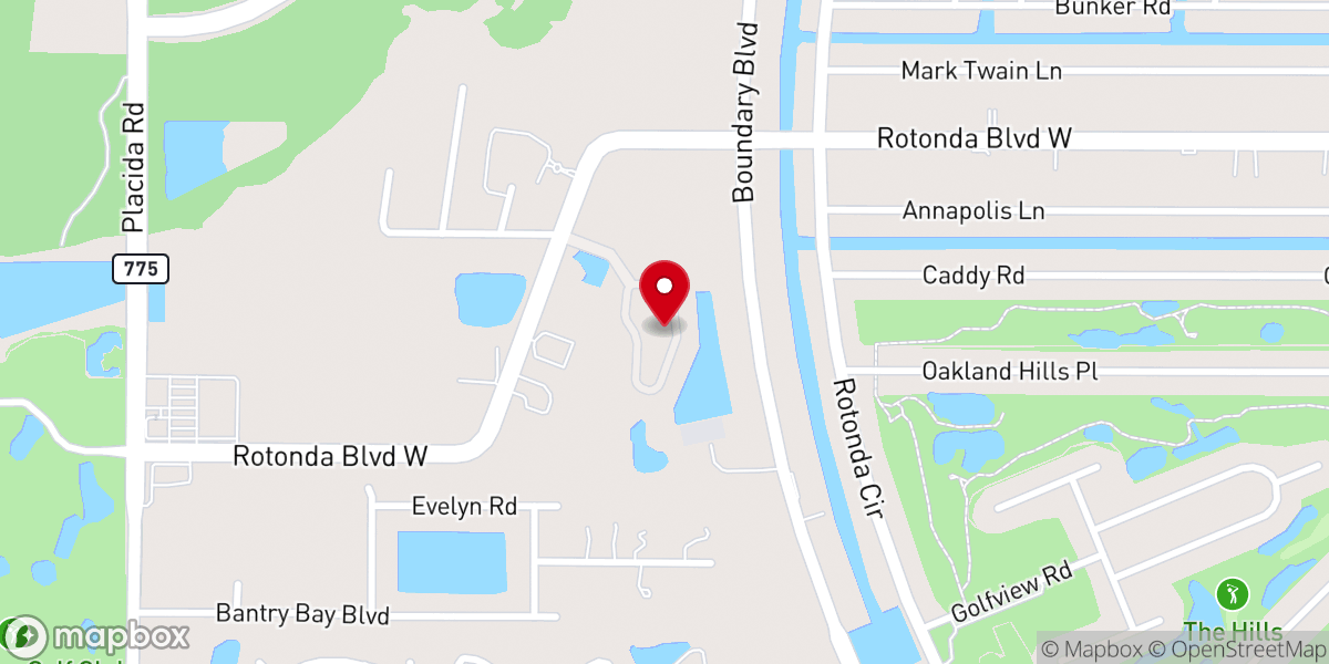 Map showing location of Rotonda Lakes