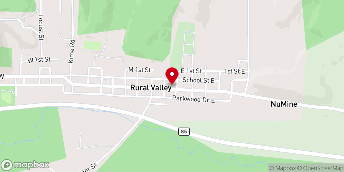 Map showing location of Rural Valley United Methodist