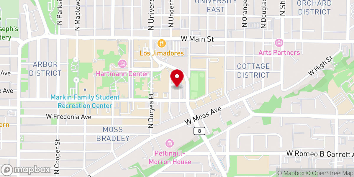 Map showing location of St. Joseph Newman Center