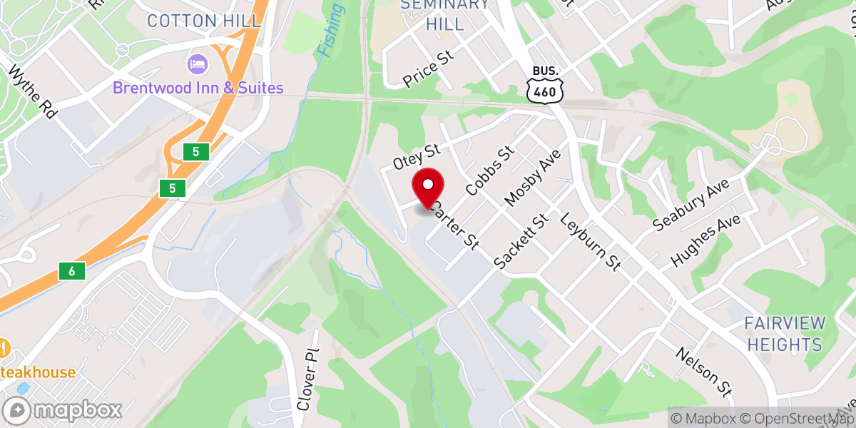 Map showing location of Harvest Baptist Church