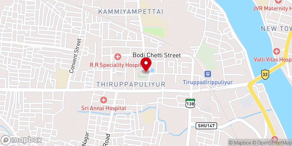 Map showing location of Shri Padaleeswarar Temple