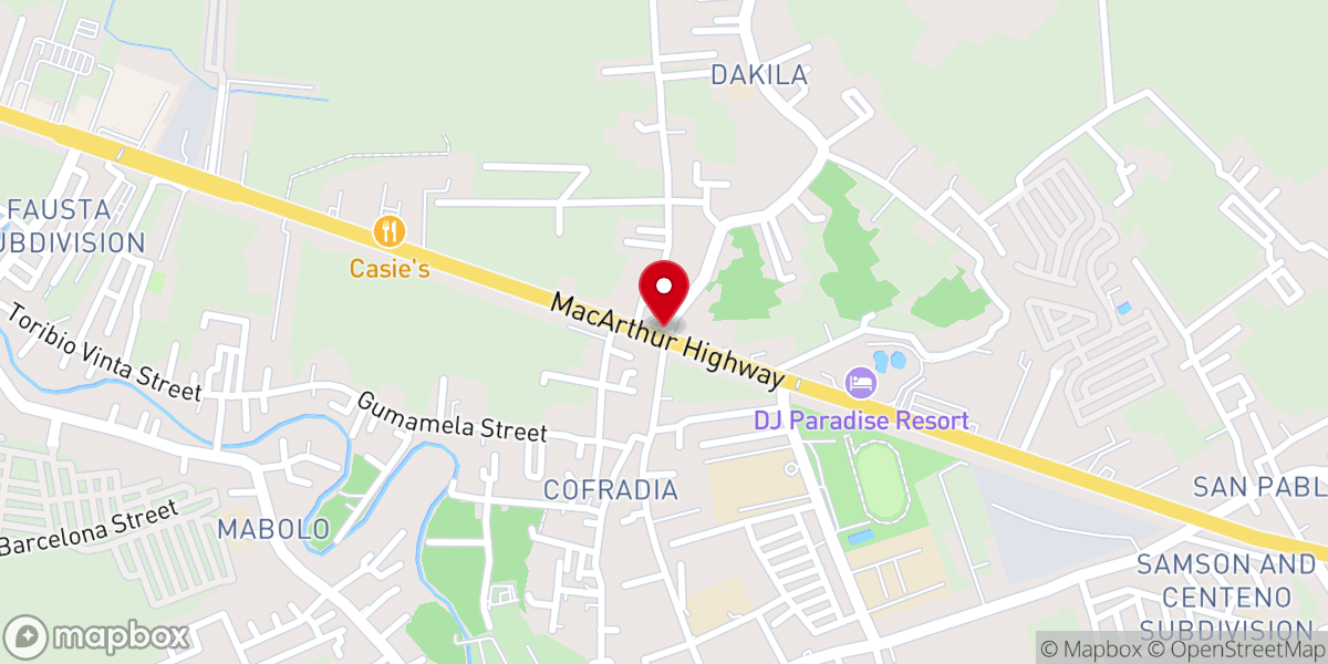 Map showing location of Malolos Gospel Chapel