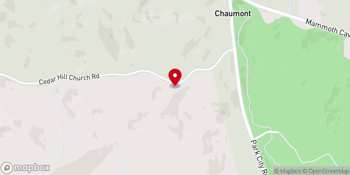 Map showing location of Cedar Hill Church